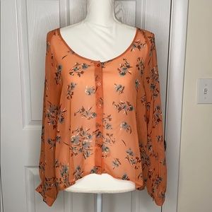 Forever 22 Orange Floral Top